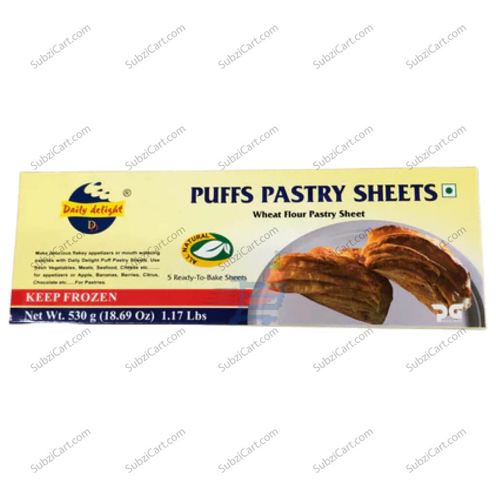 Daily Delight Puffs Pastry Sheets Frozen, 530 Grams